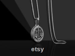 Libra Memento Mori Coin Necklace For Best Friend, Goth Zodiac Necklace in Silver, Skull Horoscope Necklace For Boyfriend, Astrology Necklace