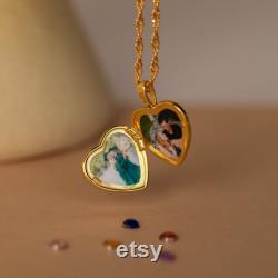 Locket Necklaces by Caitlyn Minimalist Gold Heart Locket, Pearl Lockets, Photo Necklaces Gift for Mom Perfect Gifts for Her