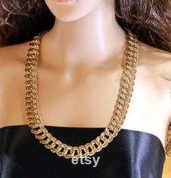 Long Gold Double Link Necklace
