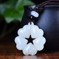 Love Delicate hotan jade pendant necklace gifts for women Love necklace Carved Jewels