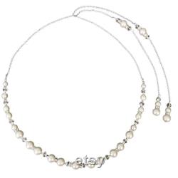 Luxe Pearl Drop Back Necklace Set, Available in Silver Wedding Jewellery, Bridal Accessories