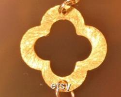 MADE TO ORDER Gold Four Leaf Multi Flower Necklace, Lucky Shamrock Choker, Gift for Her