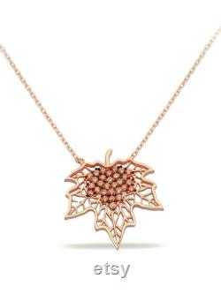 Maple Leaf Necklace 14K Solid Gold Maple Necklace Autumn Necklace Rose Gold Canada Maple Necklace Maple Leaf Charm Jewelry Gift Her