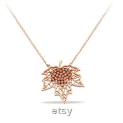 Maple Leaf Necklace 14K Solid Gold Maple Necklace Autumn Necklace Rose Gold Canada Maple Necklace Maple Leaf Charm Jewelry Gift Her