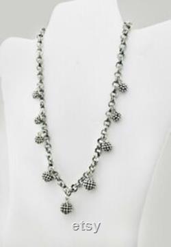 Michael Dawkins Beaded Knot Necklace .925 Sterling Silver