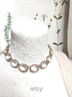 Miriam Haskell statement necklace for Aries, chunky crystal Statement Necklace, collet Necklace, Georgian necklace, Edwardian jewelry,