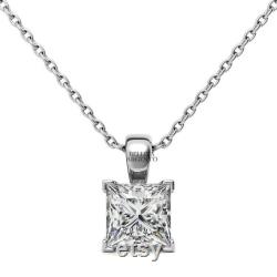 Moissanite Princess Pendant, 4 Prong Pendant, Diamond Alternative Necklace, Charm Wedding Pendant, Gorgeous Moissanite Pendant, Gift For Him