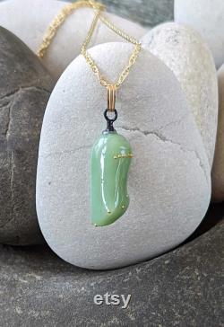 Monarch Chrysalis pendant, 24k gold and artisan glass. A gift with meaning Butterfly Art Pendant Conservationist Environmental Garden art
