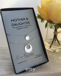 Mother Daughter Necklace Set Mother of the Bride Gift Mom Daughter Necklace Silver Mom Jewelry