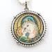 Mother Mary and Baby Jesus micro mosaic pendant in solid silver 925