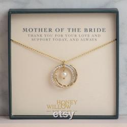 Mother of the Bride Mixed Metal Necklace Mother of the Bride Birthstone Jewelry Present from Bride Necklace for Mother of the Bride