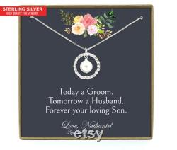 Mother of the Groom Gift from Son, Mom Wedding Gift from Son, Wedding gift from Groom to Mom, Necklace gift for mom, Wedding Gift from Son