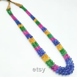 Multi coloured precious Sapphire Necklace Statement pieces Gift for her Wedding gift Anniversary gift Natural gemstones