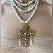 Multistrand pearl necklace, Baroque cross necklace, Christian pearl necklace, Baroque jewellery, Renaissance jewellery, Rococo necklace