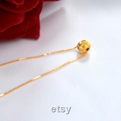 NYMPH Pure gold 18K Au750 Pendant necklace with 18K Gold chopin chain classic Women Fine Jewelry Birthday Party Gift 3D