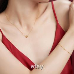 NYMPH Pure gold 18K Au750 Pendant necklace with 18K Gold chopin chain classic Women Fine Jewelry Birthday Party Gift 3D