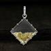 Natural 19.81 Ct. Crystal Quartz Tiny Diamonds Square Shape Shaker Pendant Handmade Solid 18k White Gold Fine Jewelry Gift For Her