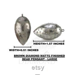 Natural Brown Diamond Bead Pendant,Matte Finish Pendant,Anxiety Pendant,Beaded Pendant,Statement Pendant,Pave Diamond Jewelry,Women Pendant.