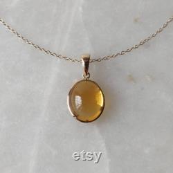 Natural Citrine Pendant, 14K Solid Gold Citrine Pendant, Yellow Gold Pendant Necklace, November Birthstone, Birthday Gift, Gift For Her