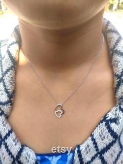 Natural Diamond Pendant, Sterling Silver Pendant, Heart Shape Pendant, Real Diamonds, April Birthstone, Diamond Necklace For Women, Gift