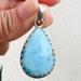 Natural Dominican Larimar Pendant, women jewellery, valentines day gifts, handmade sterling silver pendant,organic jewellery