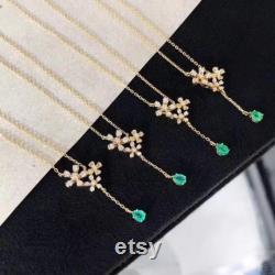 Natural Emerald Pendant, Engagement Pendant, Emerald Silver Pendent, Woman Pendant, Pendant Necklace, Luxury Pendent, Pear Cut Stone Pendent