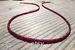 Natural NR1 red Ruby necklace gemstone necklace Sterling Silver clasp rhodium plated Natural faceted Ruby gemstone red
