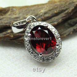 Natural Red Garnet Gemstone Pendant,925 Sterling Silver Pendant,Women Pendant,Party Wear Pendant,Pendant For Her,Women Jewelry