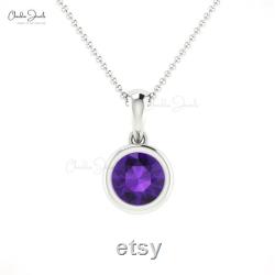 Natural amethyst pendant gemstone jewelry in 14k gold women's jewelry february birthstone labor's day offer with silver chain