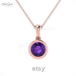 Natural amethyst pendant gemstone jewelry in 14k gold women's jewelry february birthstone labor's day offer with silver chain