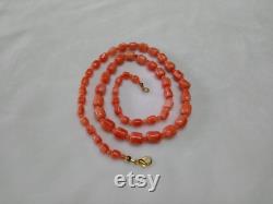 Natural untreated Genuine Natural 5.8X7.5 3.9X4.7 mm red orange coral beads necklace gift for woman gift mother gift for wife U926-1