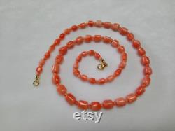 Natural untreated Genuine Natural 5.8X7.5 3.9X4.7 mm red orange coral beads necklace gift for woman gift mother gift for wife U926-1
