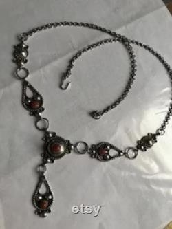 Necklace Vintage Silver 925 , Coral