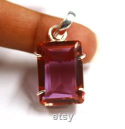 New Sale 55.00 Ct Certified Natural Emerald Shape Alexandrite Gemstone 925 Sterling Pendant With Free Silver Chain VF844