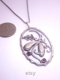 Old Sterling, silver pendant, Chain Necklace, Vintage jewelry, Silver Jewelry, antique necklace, old pawn, free shipping