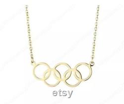 Olympic Pendant With Chain,Gift For Wife,Wedding Gift,925 Sterling Silver Pendant,Choker Gift for Girls Birthday Gift,Olympic Sports Pendant