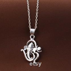 Om ganesha pendant, necklace for Women and Men, Sacred lucky symbol pendant, Hindu god necklace, Yoga jewellery gift, meditation jewelry