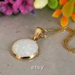 Opal Necklace, 14k Gold Necklace, Opal Jewelry, Opal Pendant, Vintage Gold Necklace, Statement Necklace, Gold Pendant, Necklaces For Women