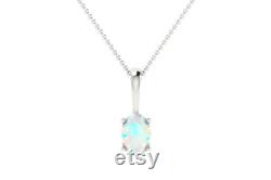 Opal pendant single stone pendant gemstone necklace october birthstone spring sale complimentary silver chain