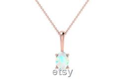 Opal pendant single stone pendant gemstone necklace october birthstone spring sale complimentary silver chain