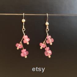 Opaque Ruby Earrings, Vine Cluster Earrings, Celebration Earrings, Golden Bath
