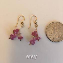 Opaque Ruby Earrings, Vine Cluster Earrings, Celebration Earrings, Golden Bath