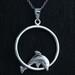 Open Circle Dolphin Pendant, 925 Sterling Silver Dolphin Pendant, Aquatic Animal Inspire Pendant, Woman's Charm Pendant, Birthday Gift