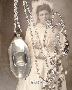 PRISTINE Antique Art Deco Crystal Paste Rhinestone Pendant Necklace,Vintage Bridal Necklace 1930 Silver Paste GATSBY 1920's Wedding Jewelry