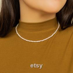 Pearl Choker Necklace by Caitlyn Minimalist Dainty Pearl Necklace Bridesmaids Gifts Gift for Mom Perfect Gifts for Her NR027