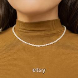 Pearl Choker Necklace by Caitlyn Minimalist Dainty Pearl Necklace Bridesmaids Gifts Gift for Mom Perfect Gifts for Her NR027