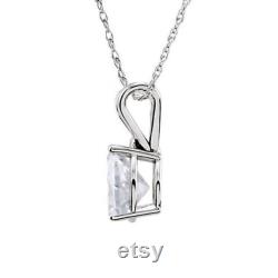 Pendant Princess Cut Angled Design Pendant 2.00 Carat Necklace With Chain Solid 14K Gold