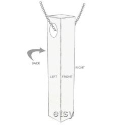 Personalized 3D Vertical Bar Necklace Customized 4 Sides with Engraving Jewelry Gifts for Her Mom Grandma Sister Mother's Day Gift