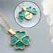 Personalized Hidden Name 4 Leaf Clover Necklace, Custom Secret Message Shamrock Necklace, Good Luck Necklace, Gift For Her, Gift For Luck