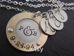 Personalized mothers day from husband initial gift for wife personalized hand stamped custom Mothers necklace mom gift